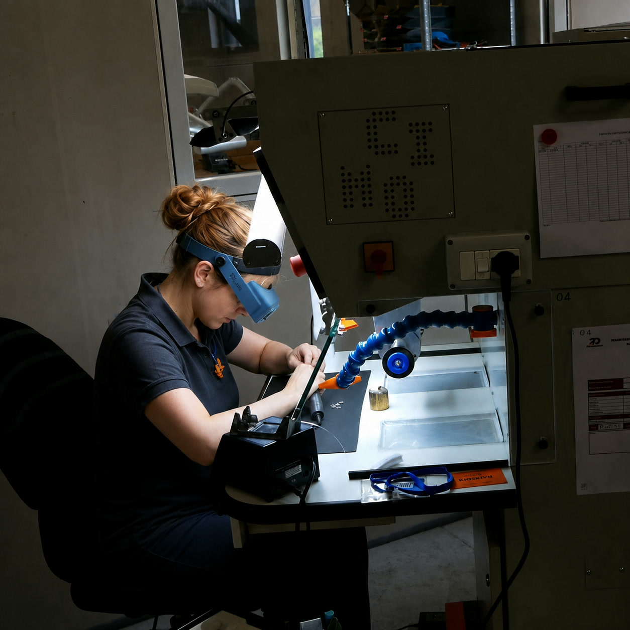Inspection de précision en atelier industriel